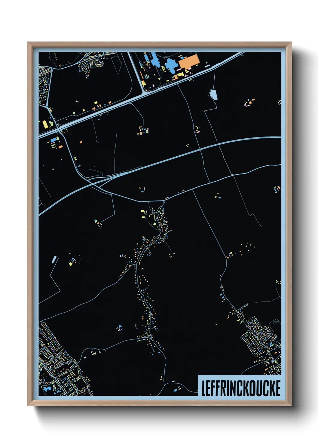 Une affiche de carte sur Leffrinckoucke