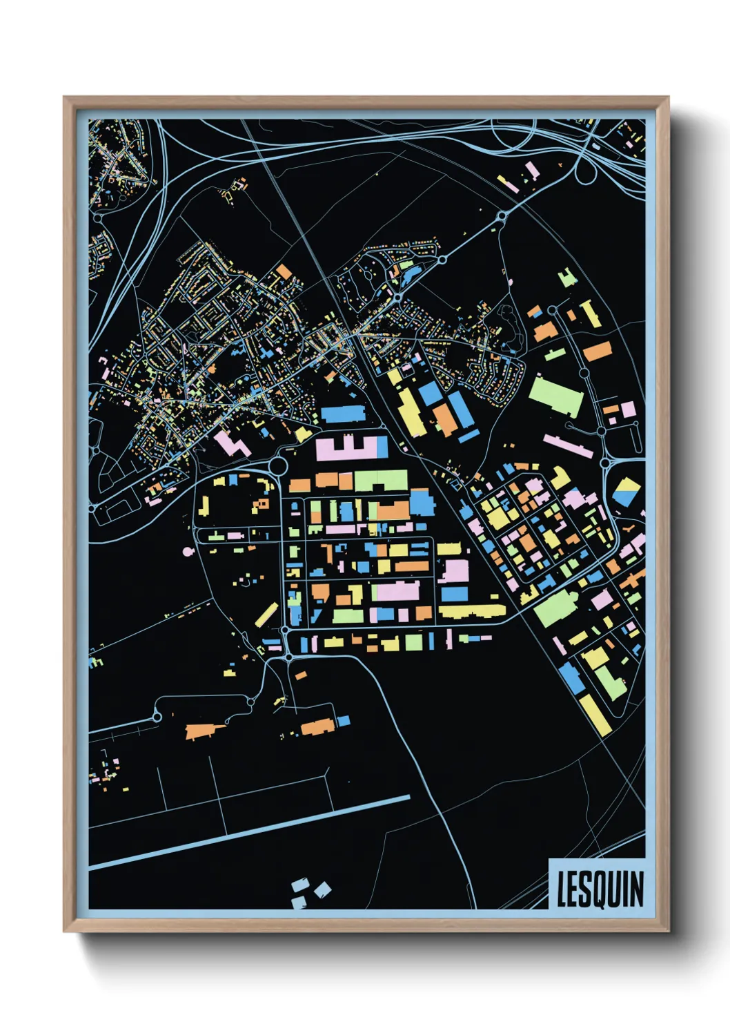 Une affiche de carte sur Lesquin