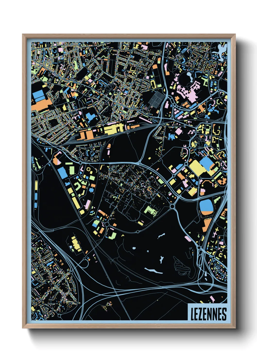 Une affiche de carte sur Lezennes