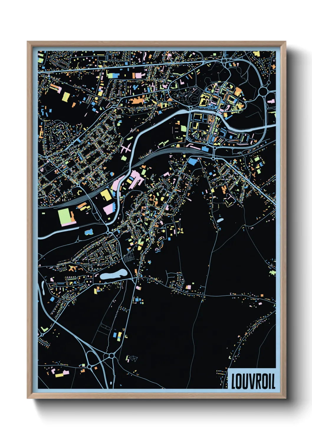 Une affiche de carte sur Louvroil