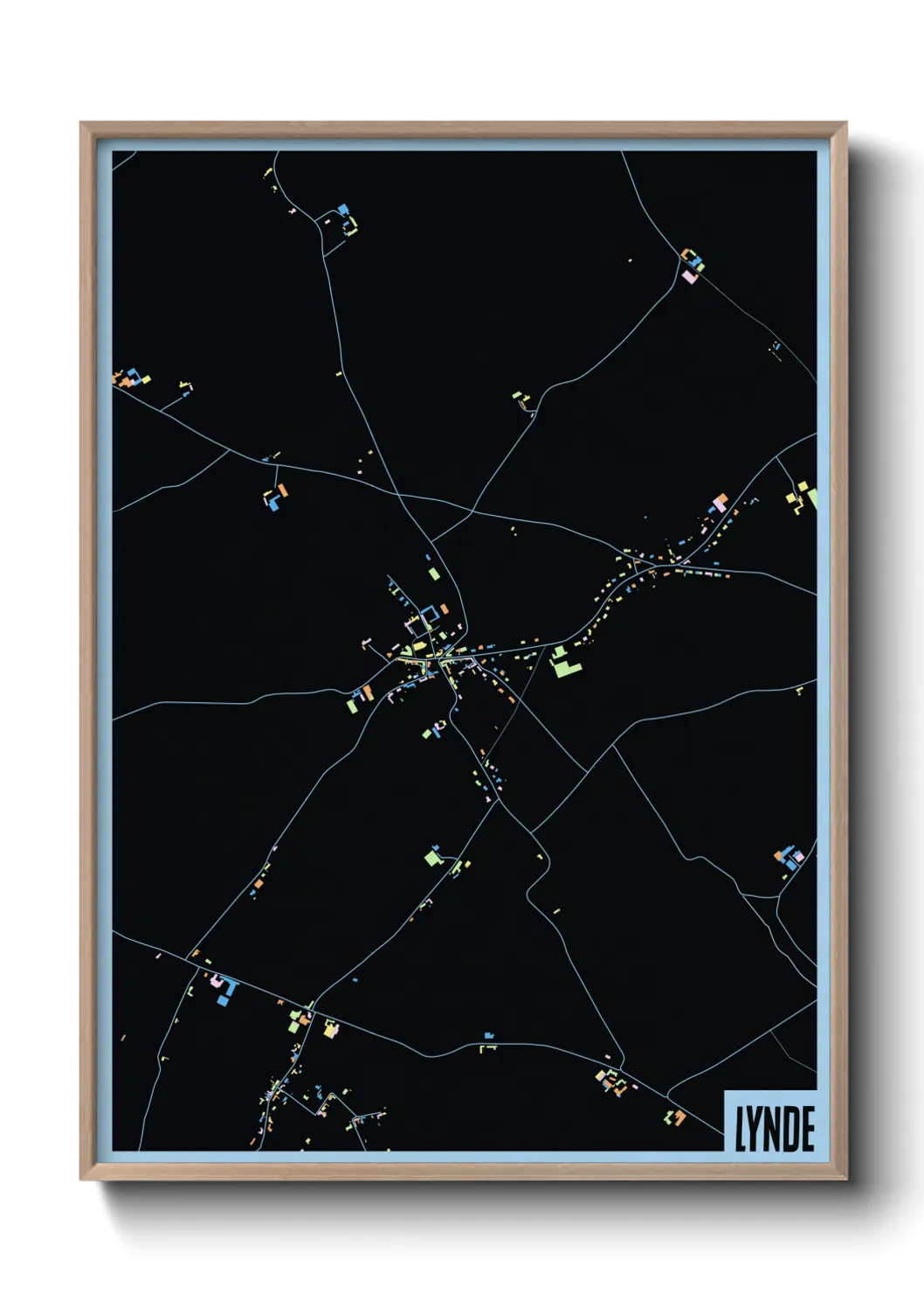 Une affiche de carte sur Lynde