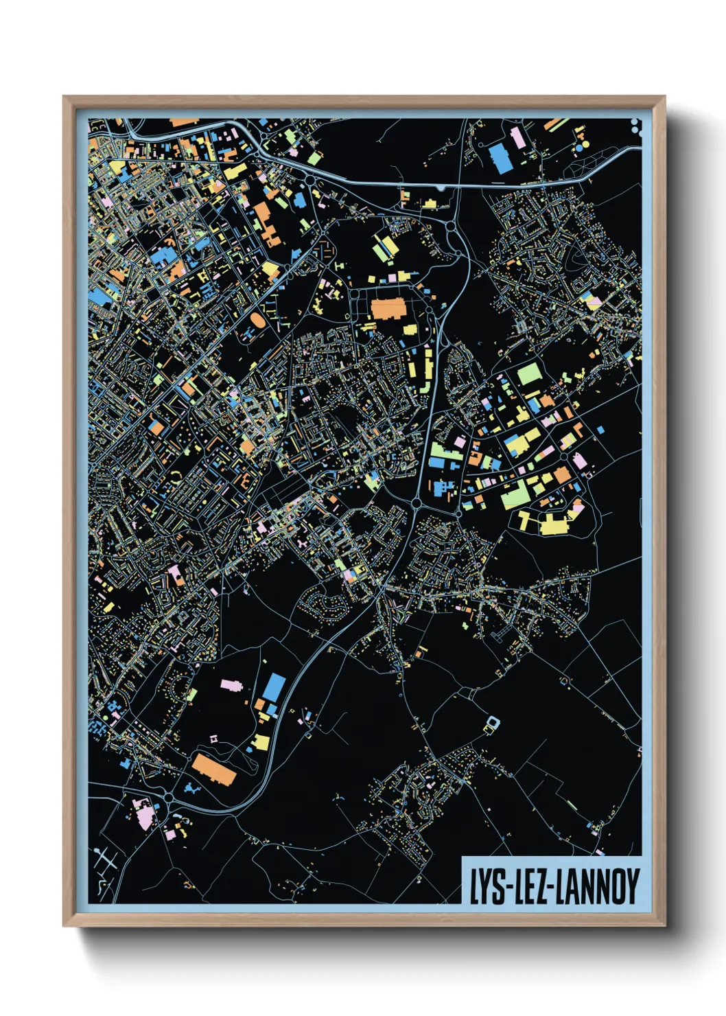 Une affiche de carte sur Lys-lez-Lannoy