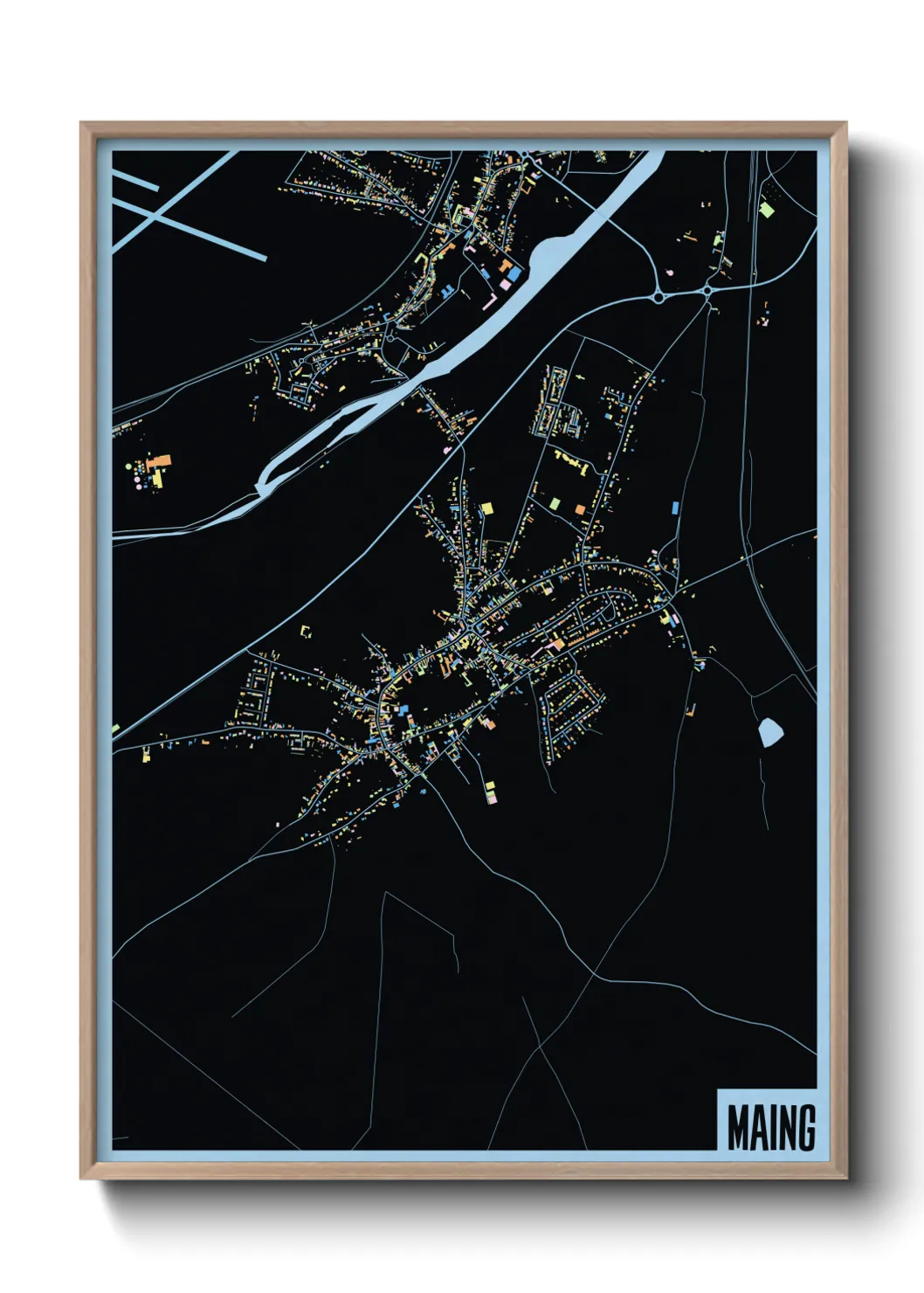 Une affiche de carte sur Maing