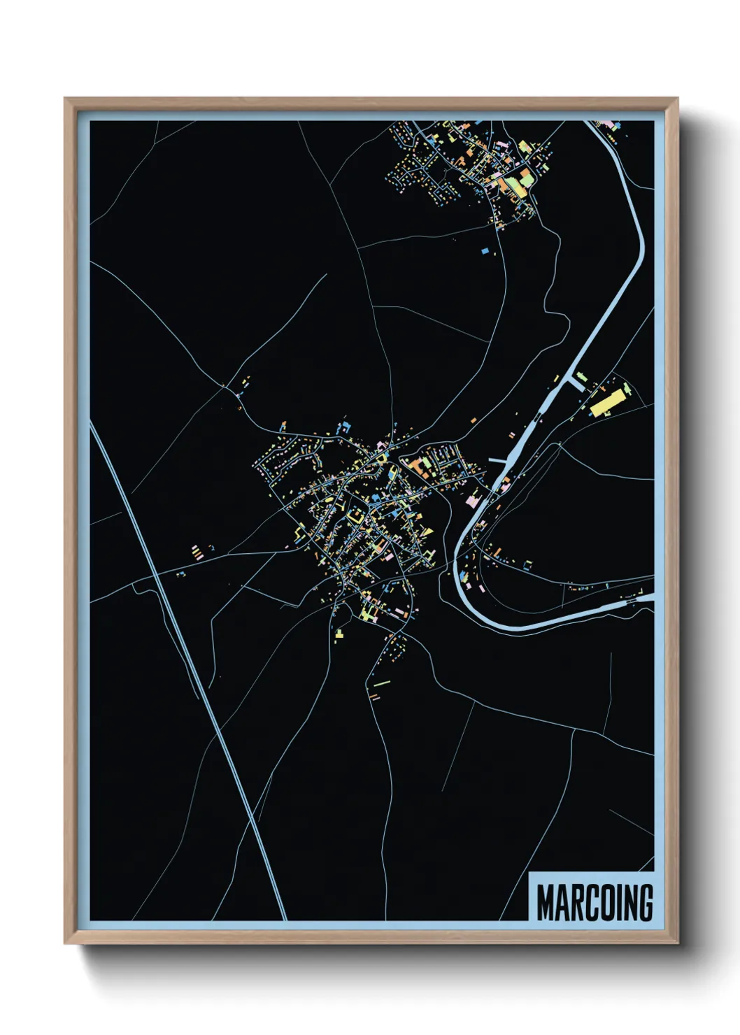 Une affiche de carte sur Marcoing