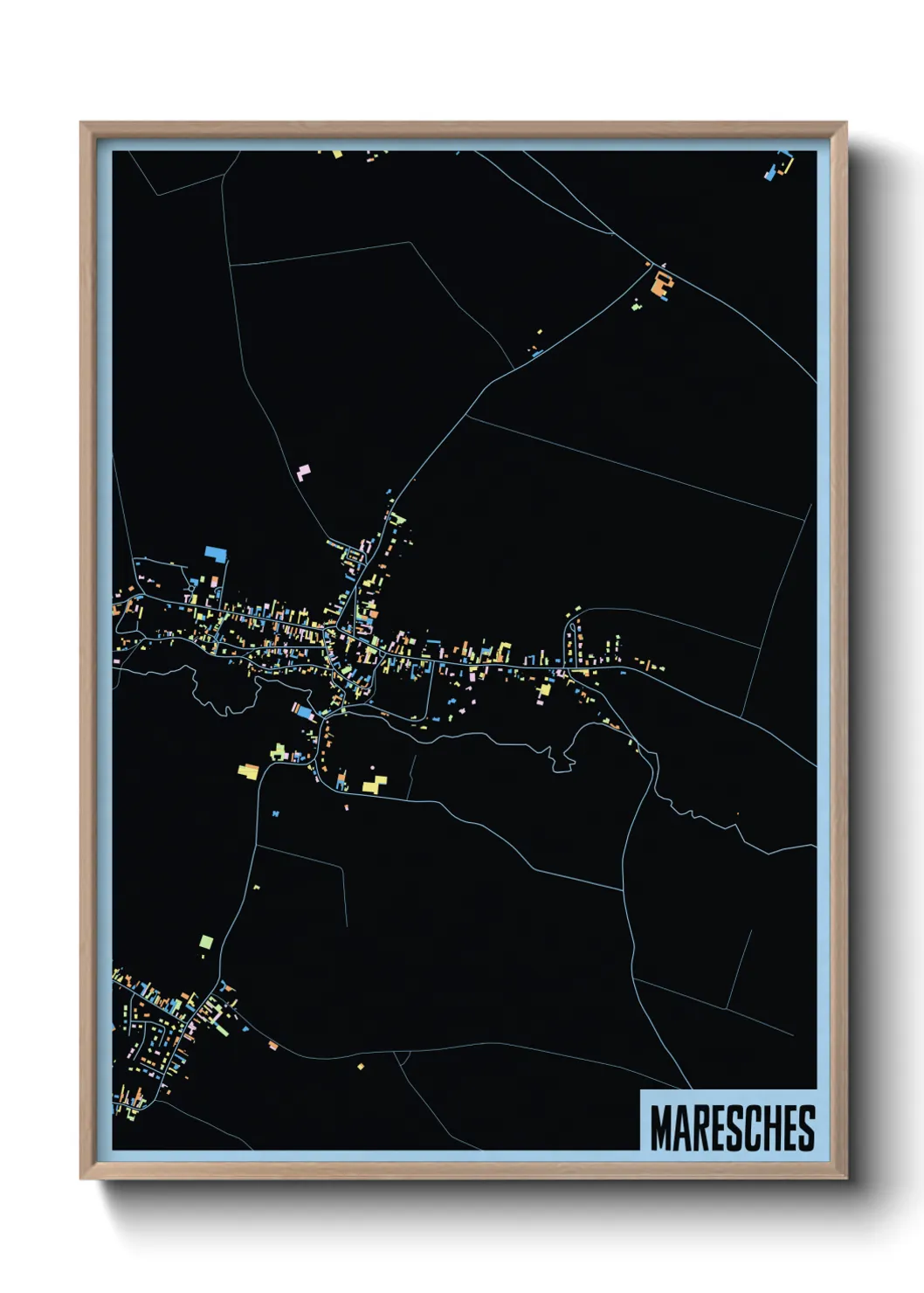 Une affiche de carte sur Maresches