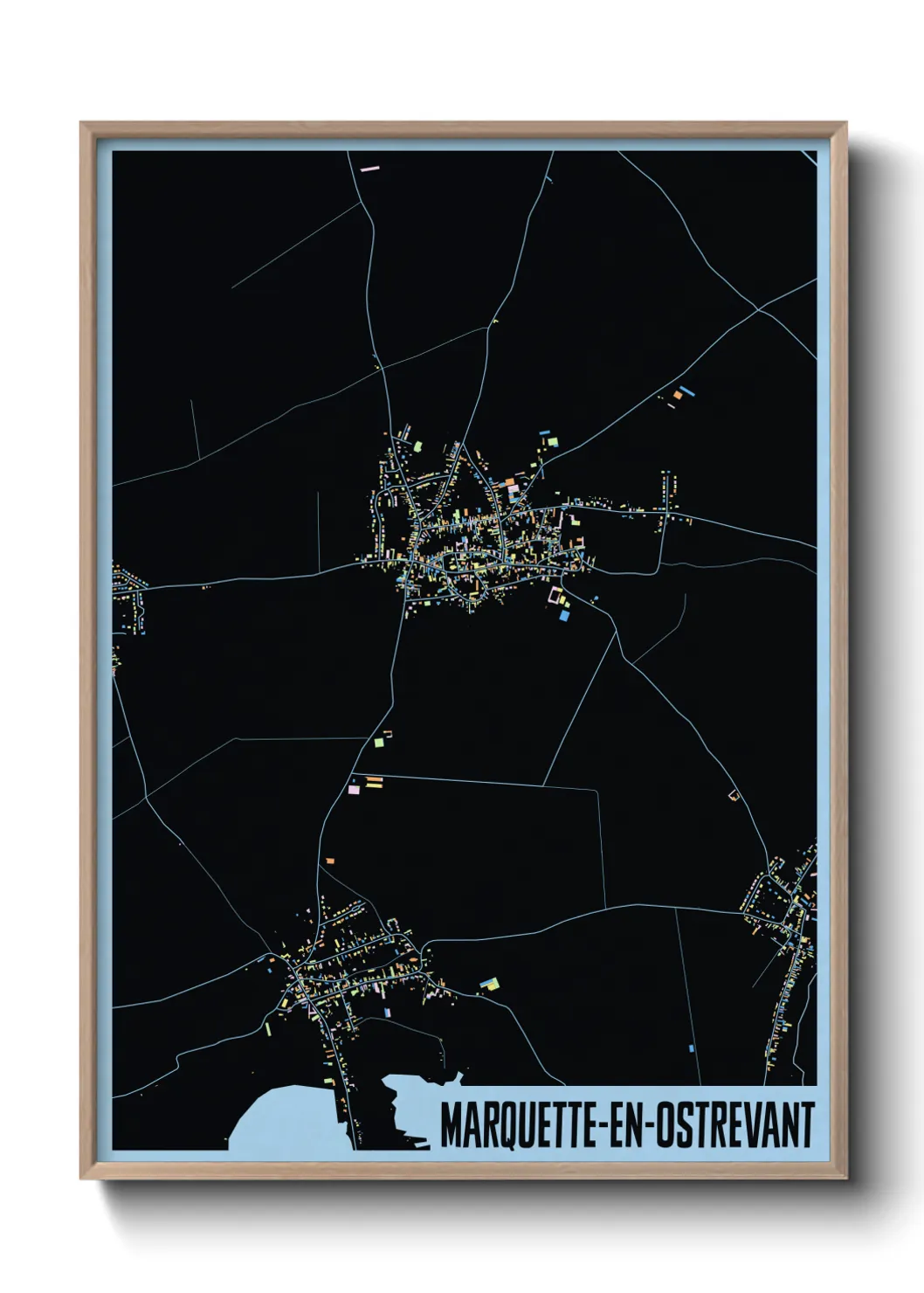 Une affiche de carte sur Marquette-en-Ostrevant