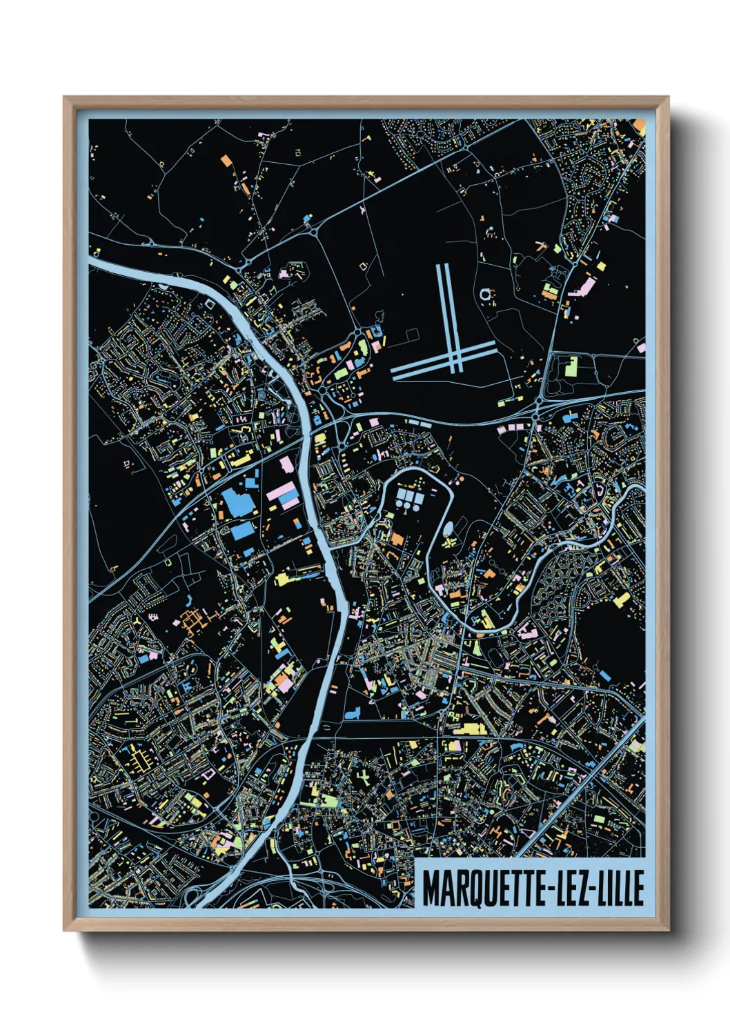 Une affiche de carte sur Marquette-lez-Lille