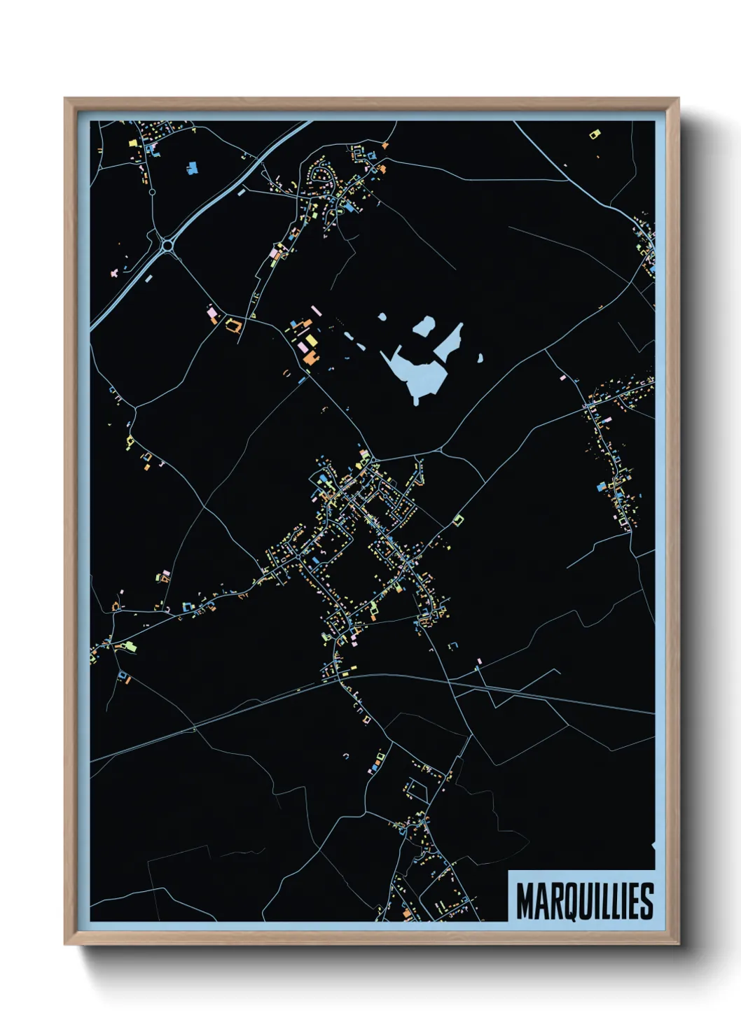 Une affiche de carte sur Marquillies