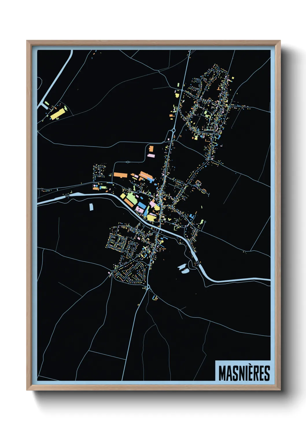 Une affiche de carte sur Masnières