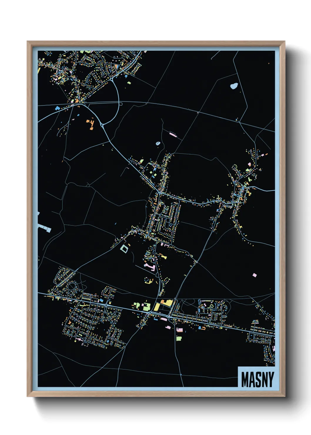 Une affiche de carte sur Masny