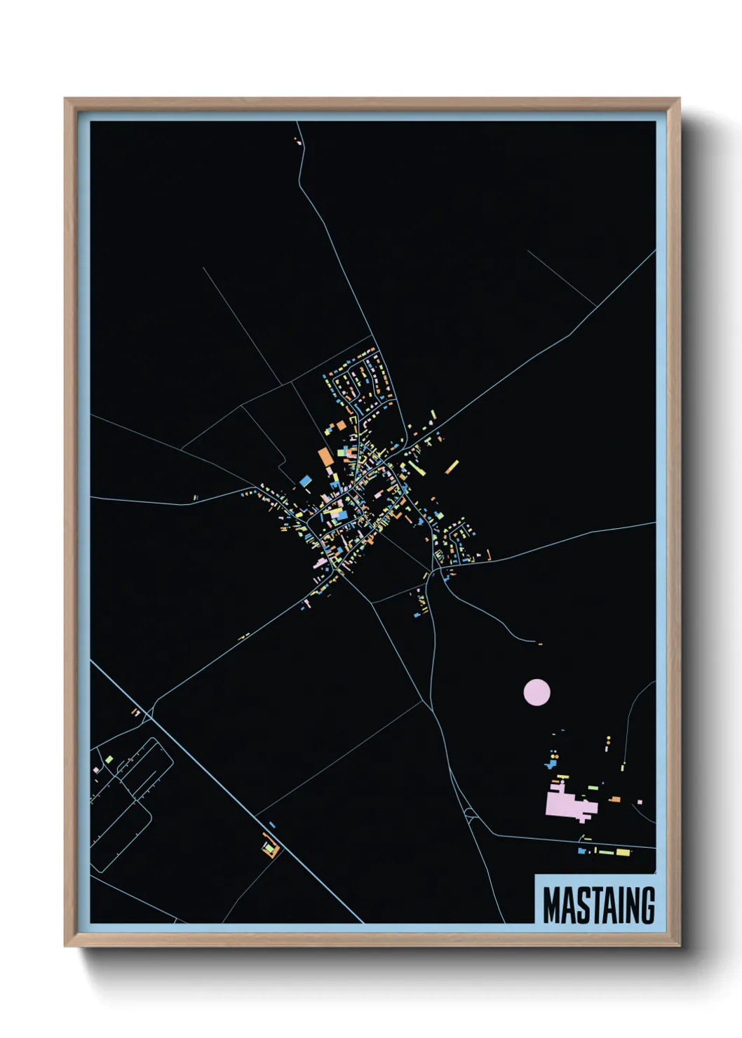 Une affiche de carte sur Mastaing