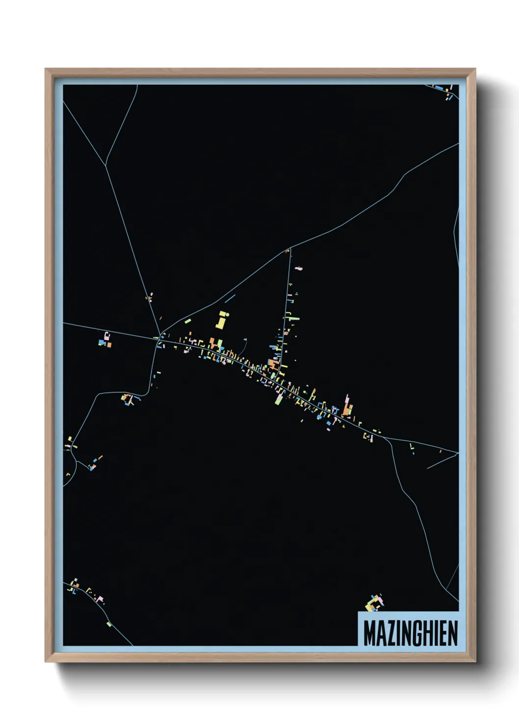 Une affiche de carte sur Mazinghien