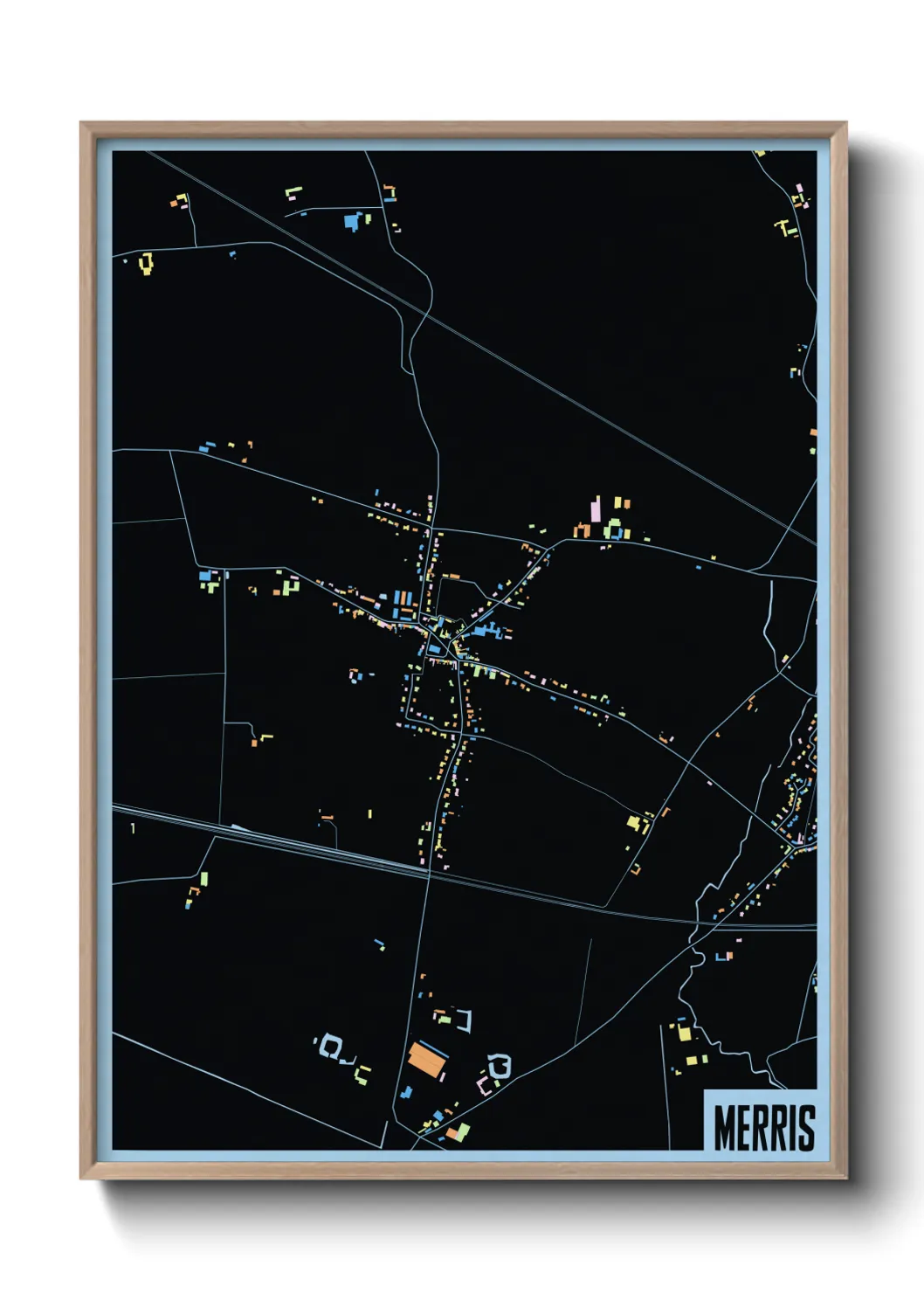 Une affiche de carte sur Merris