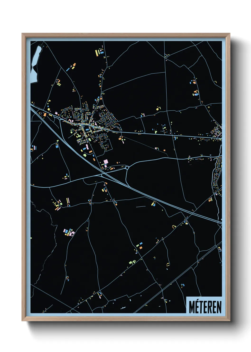 Une affiche de carte sur Méteren