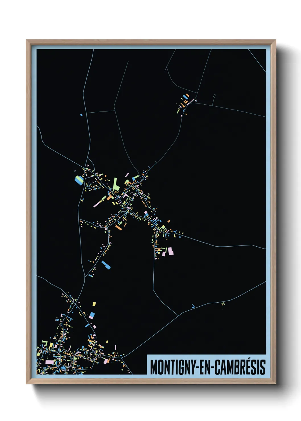 Une affiche de carte sur Montigny-en-Cambrésis