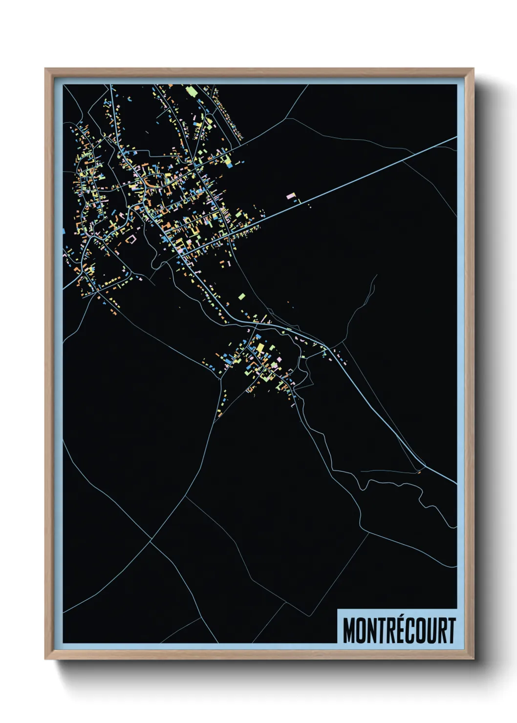 Une affiche de carte sur Montrécourt