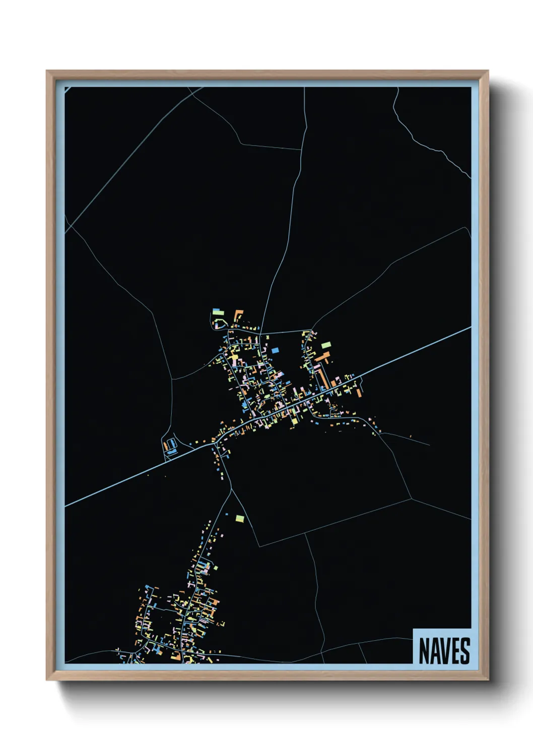 Une affiche de carte sur Naves