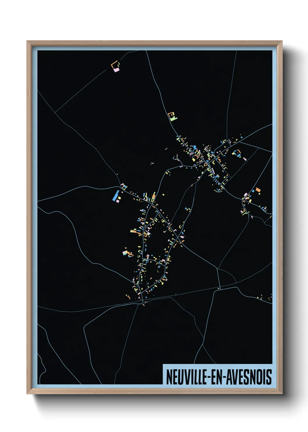 Une affiche de carte sur Neuville-en-Avesnois