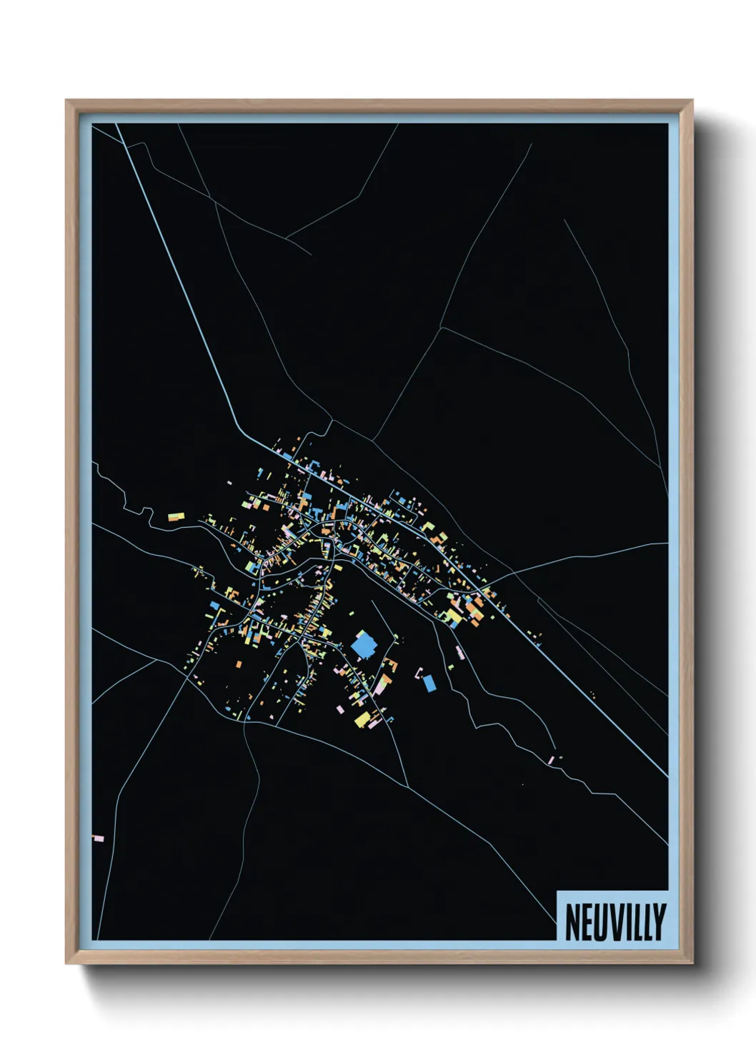 Une affiche de carte sur Neuvilly