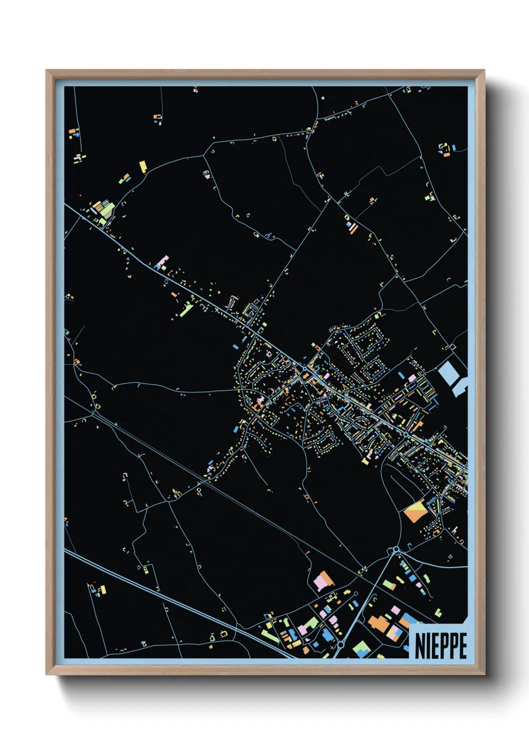 Une affiche de carte sur Nieppe