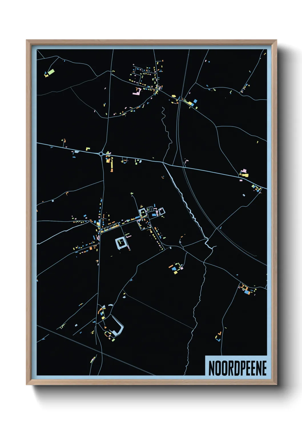 Une affiche de carte sur Noordpeene