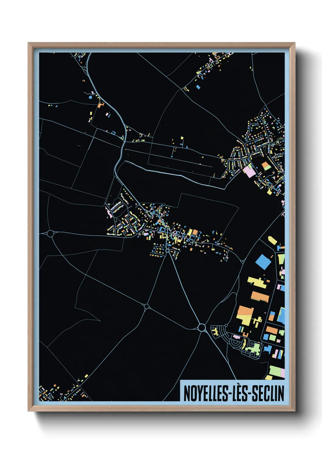 Une affiche de carte sur Noyelles-lès-Seclin