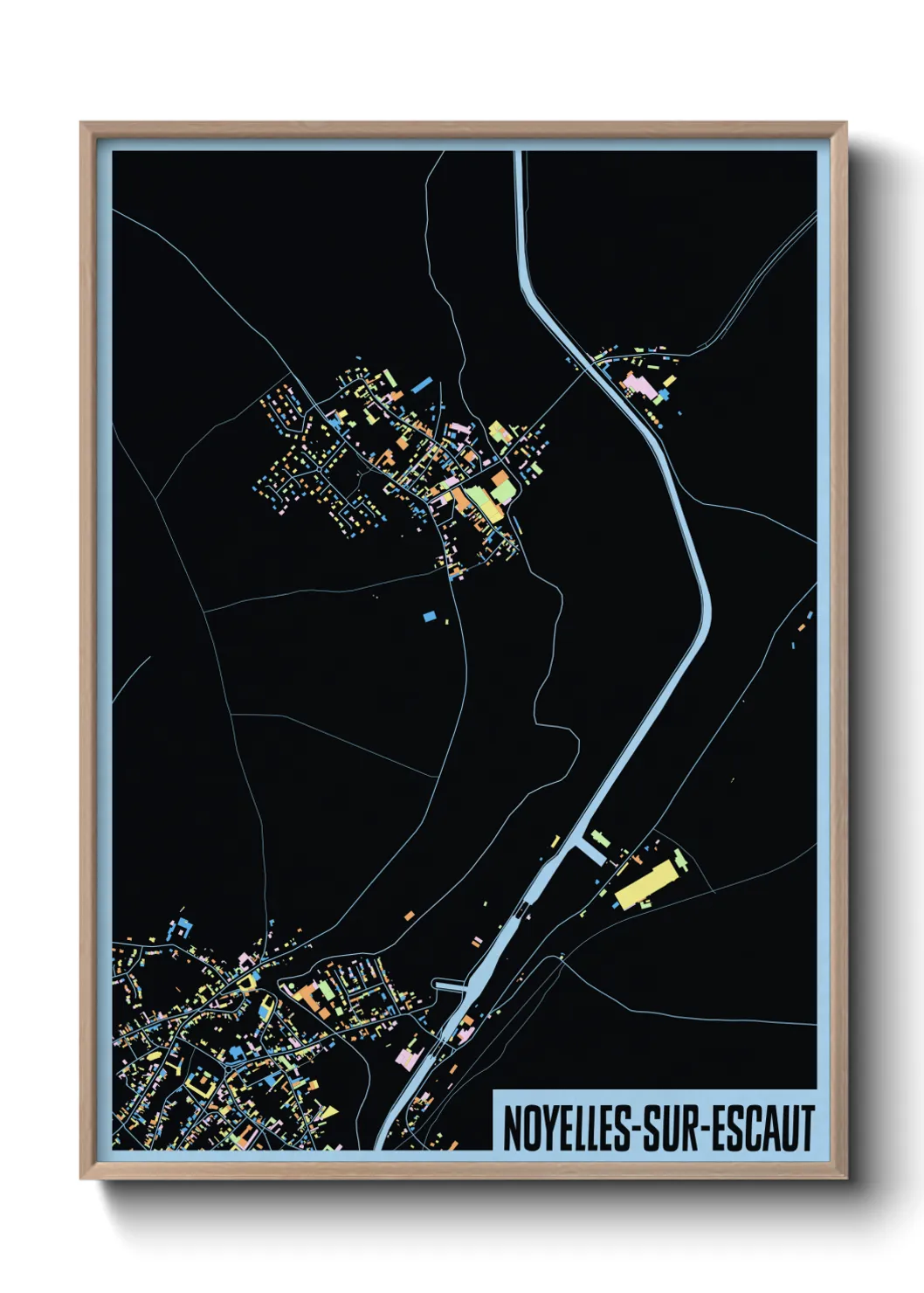 Une affiche de carte sur Noyelles-sur-Escaut