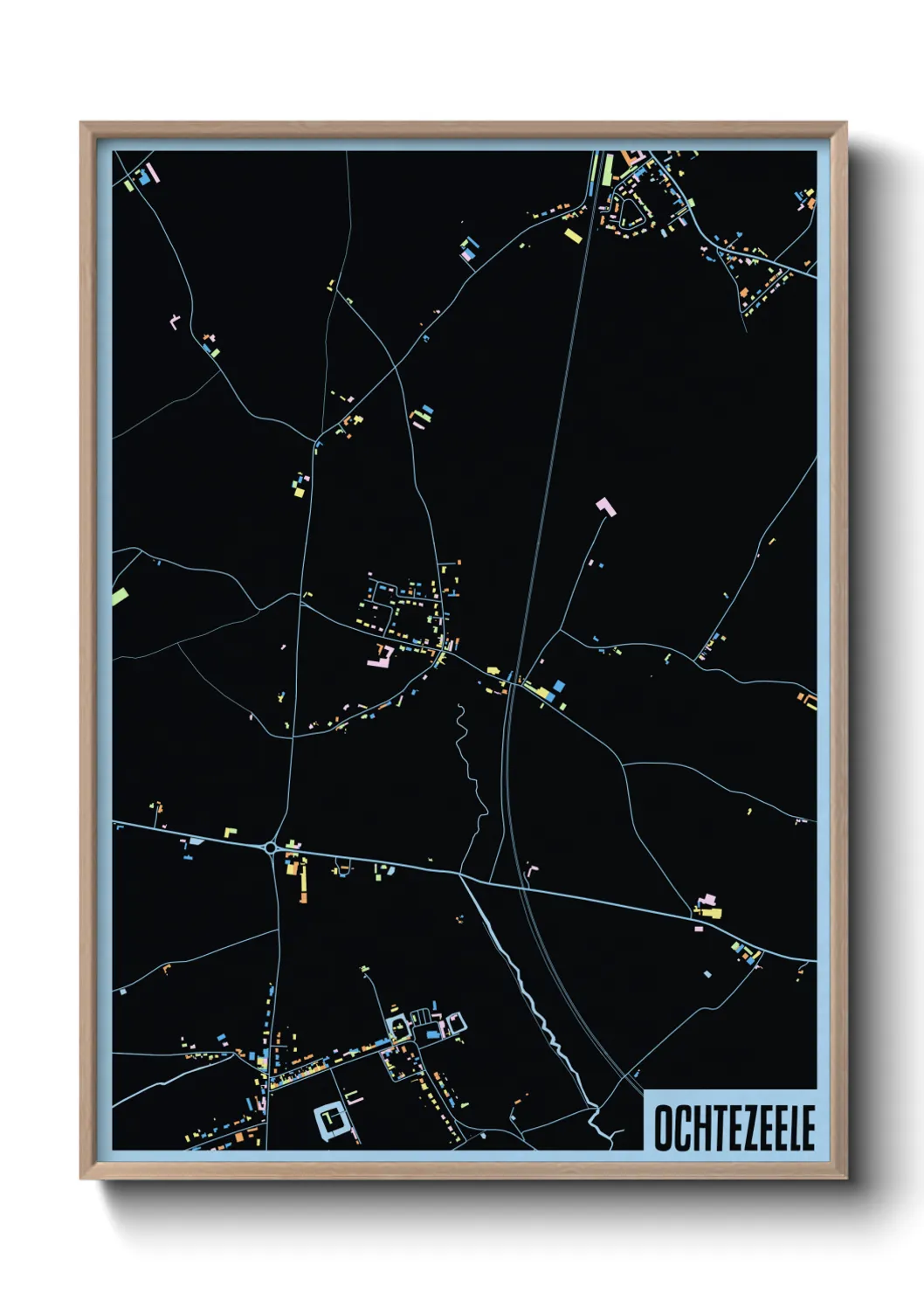 Une affiche de carte sur Ochtezeele