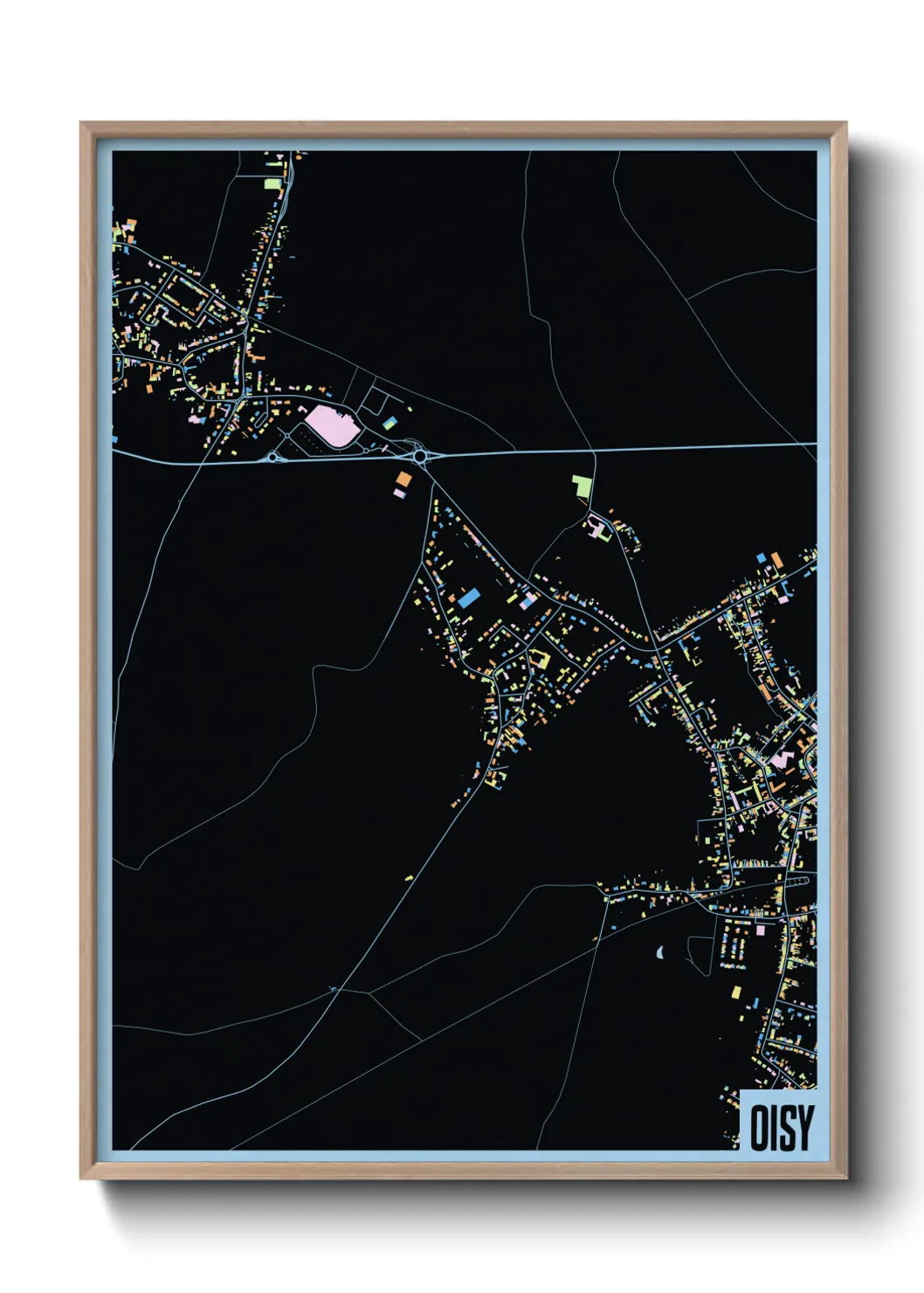 Une affiche de carte sur Oisy