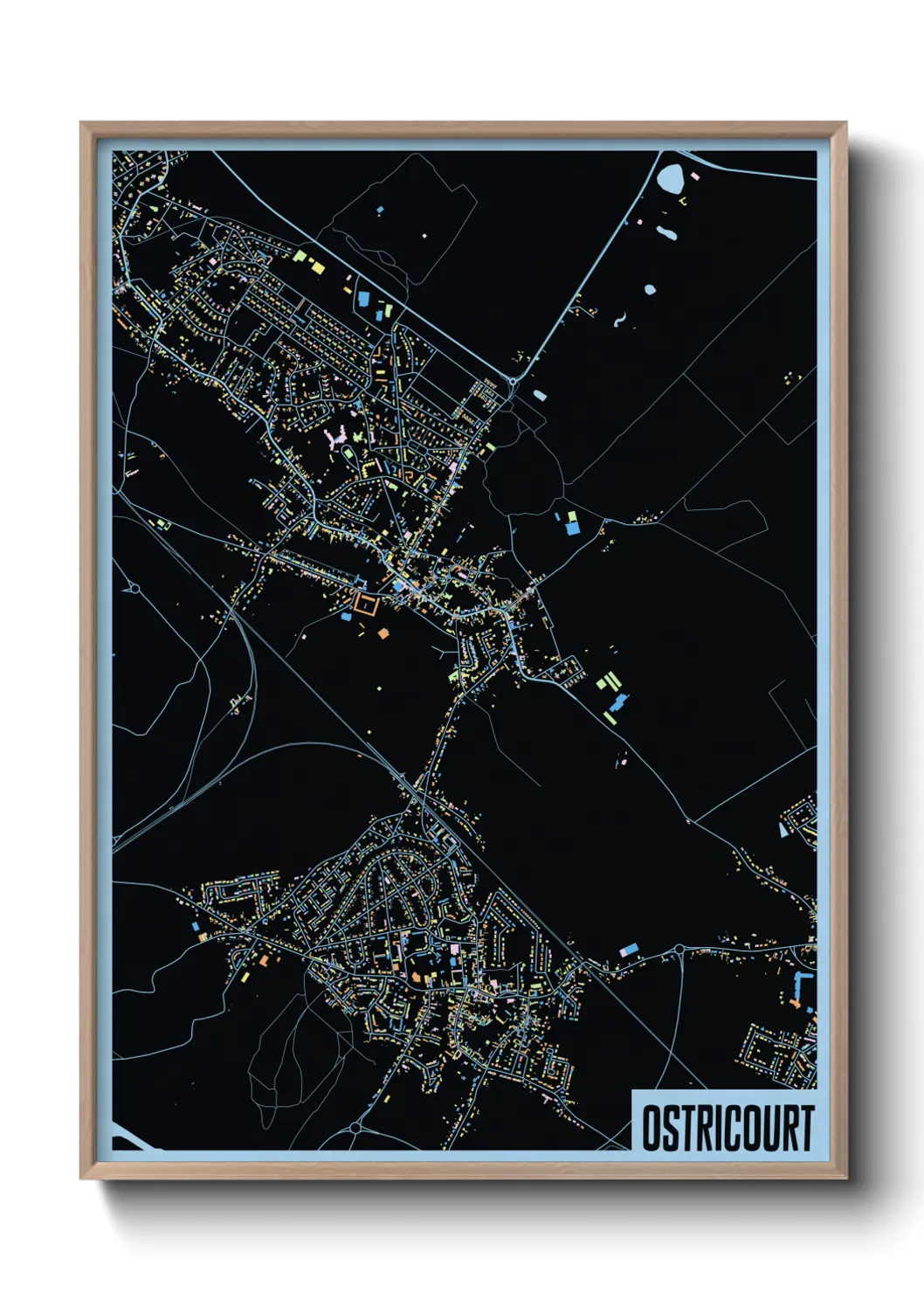 Une affiche de carte sur Ostricourt