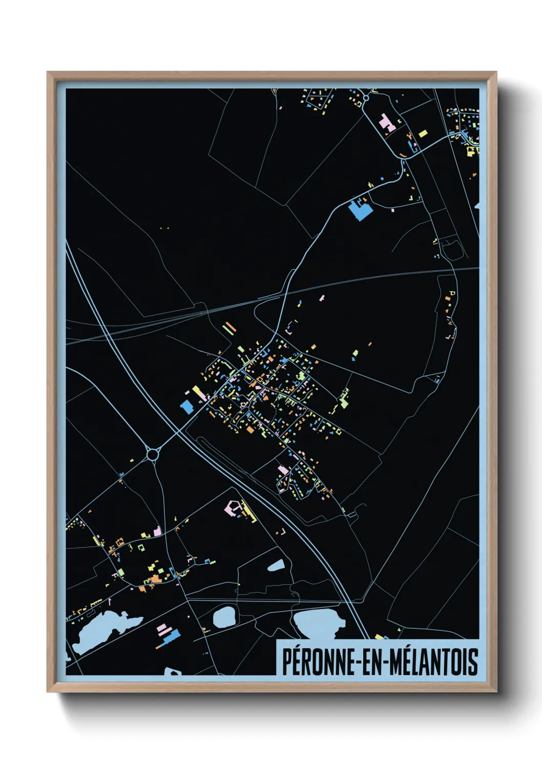 Une affiche de carte sur Péronne-en-Mélantois