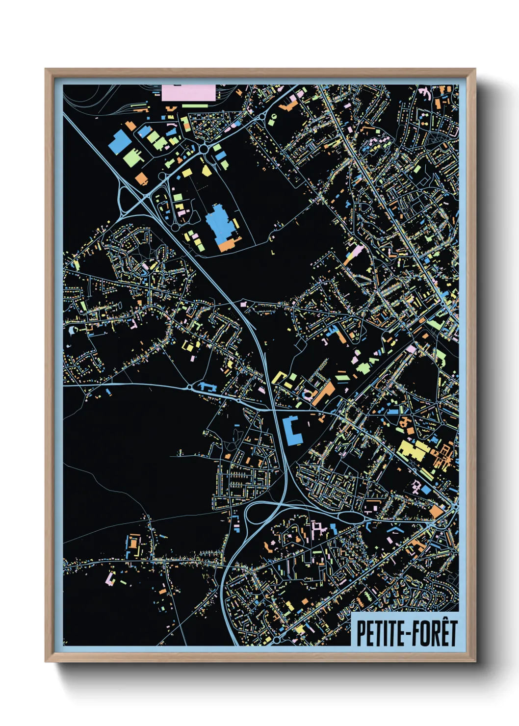 Une affiche de carte sur Petite-Forêt