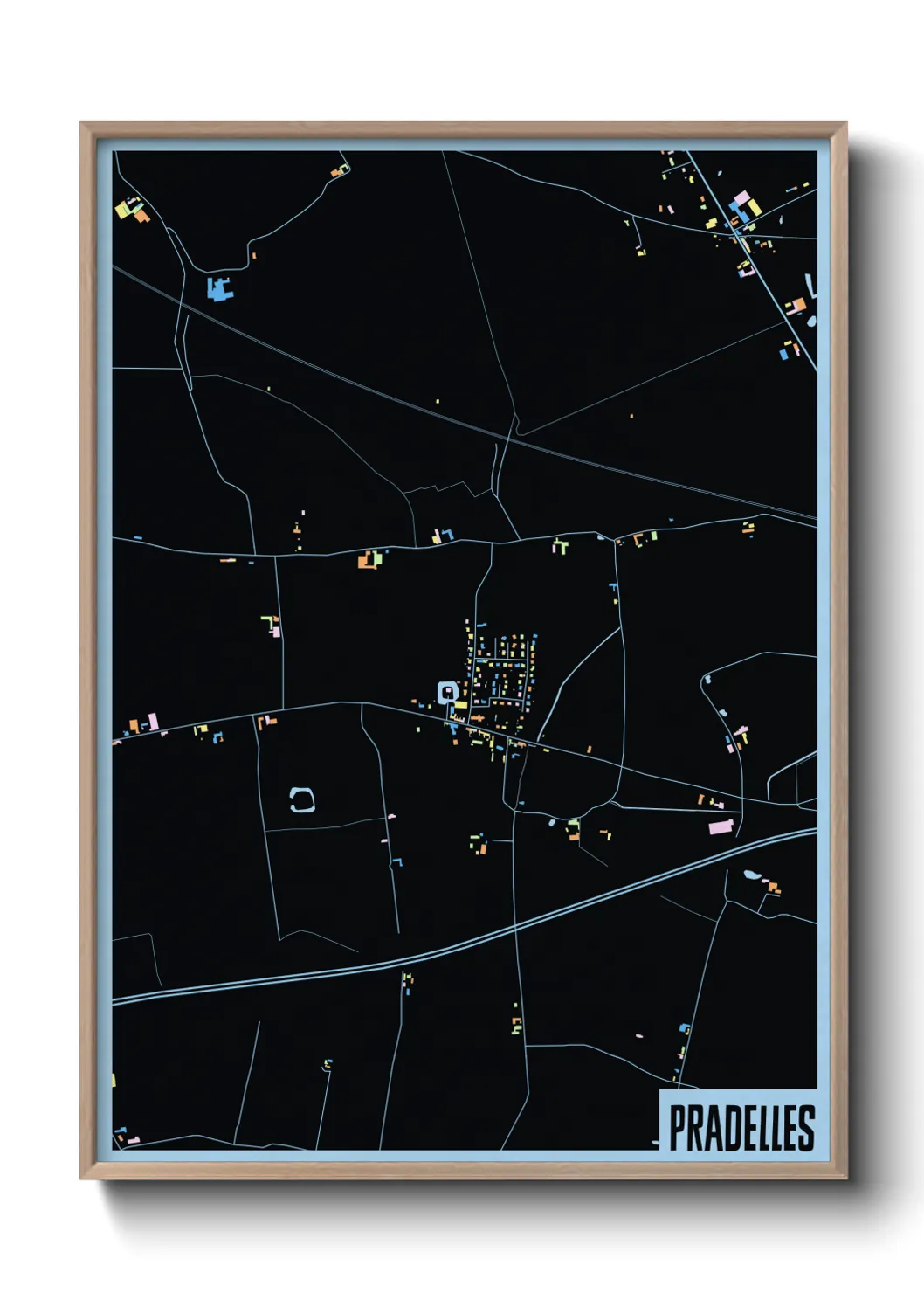 Une affiche de carte sur Pradelles