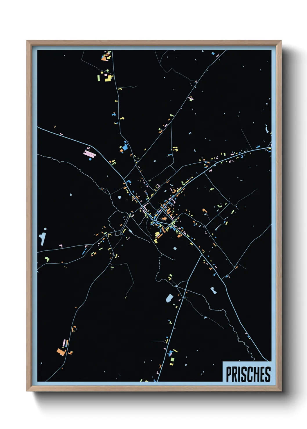 Une affiche de carte sur Prisches