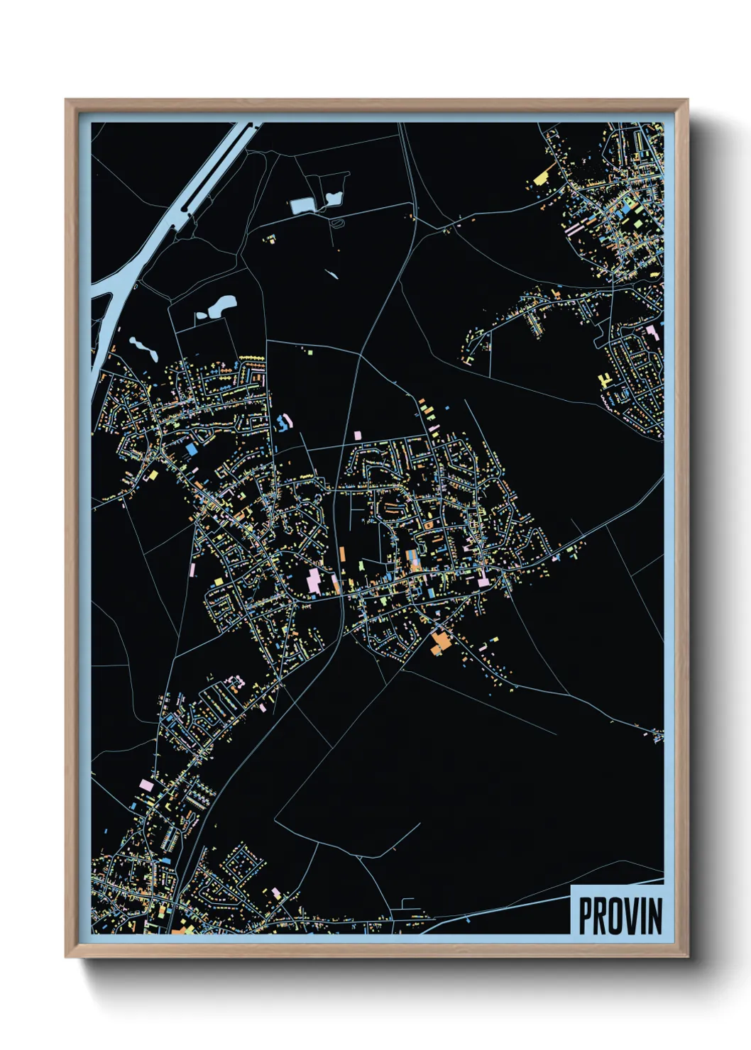 Une affiche de carte sur Provin