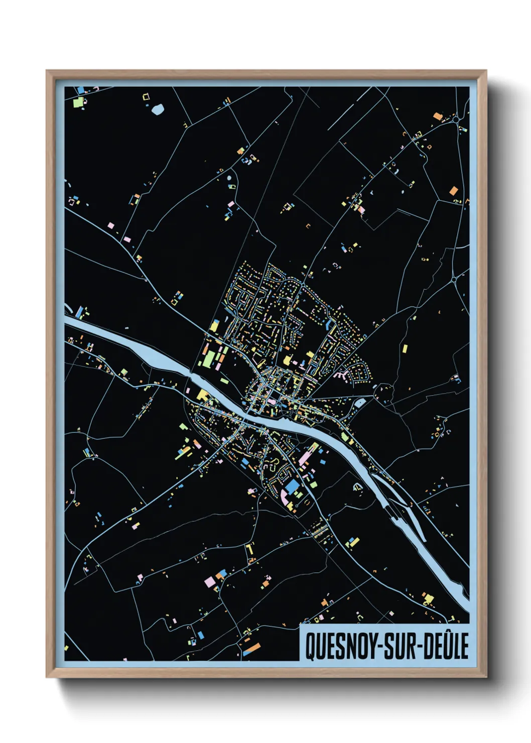 Une affiche de carte sur Quesnoy-sur-Deûle