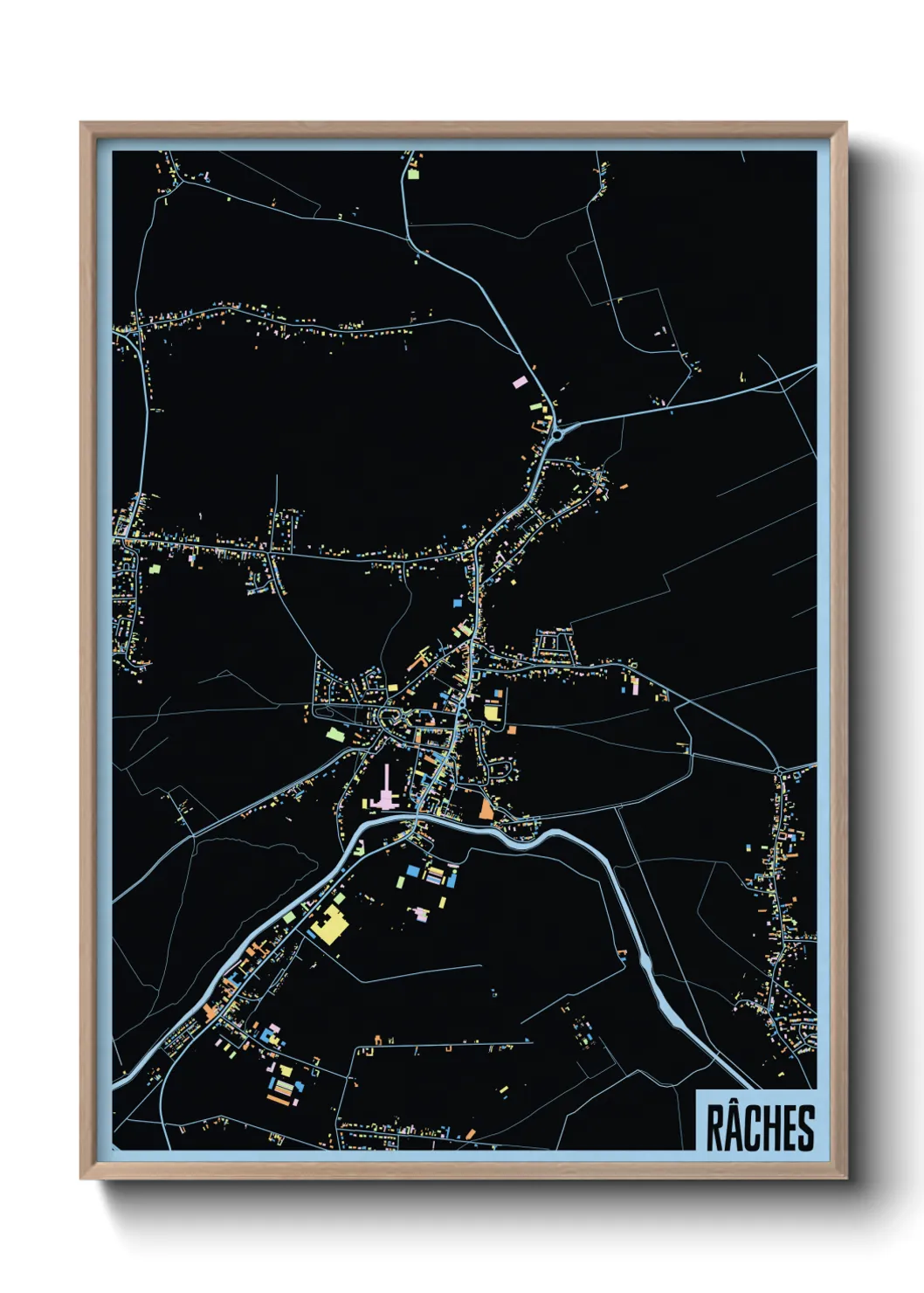 Une affiche de carte sur Râches