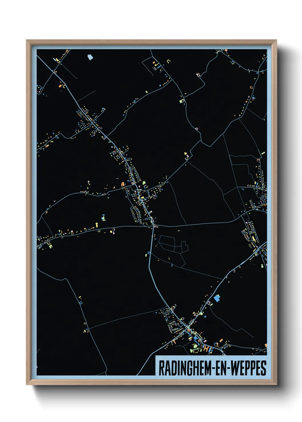 Une affiche de carte sur Radinghem-en-Weppes