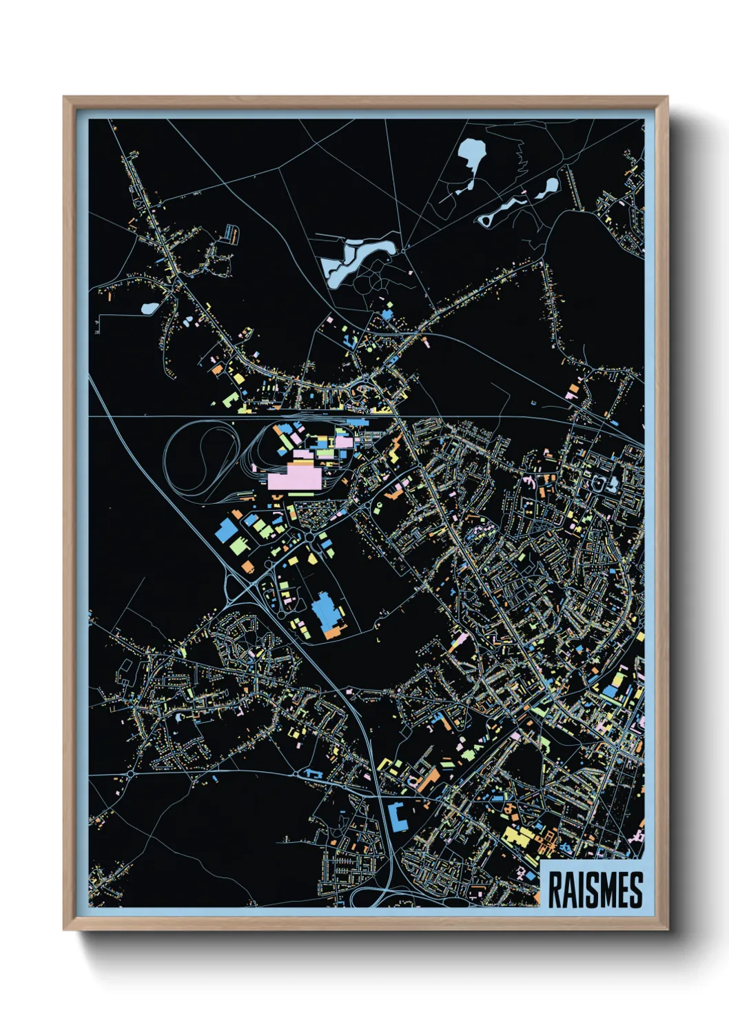 Une affiche de carte sur Raismes