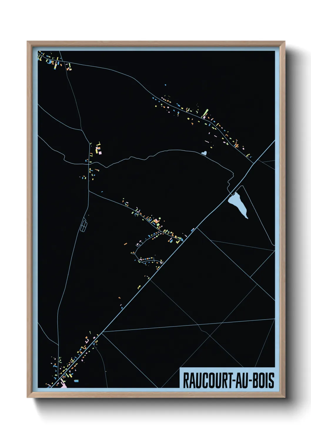 Une affiche de carte sur Raucourt-au-Bois