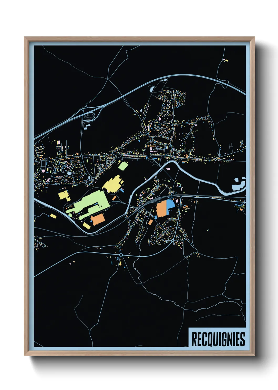 Une affiche de carte sur Recquignies