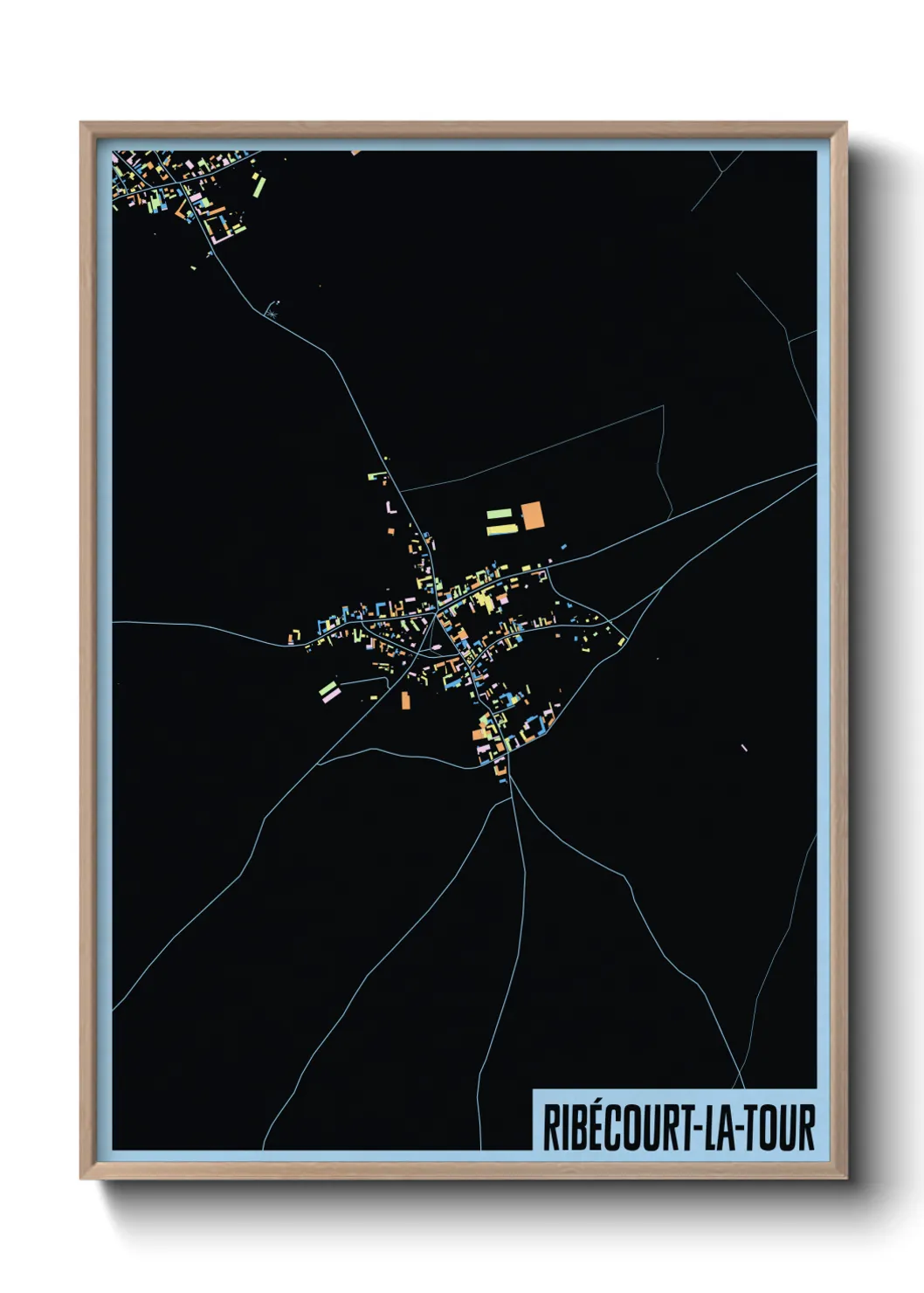 Une affiche de carte sur Ribécourt-la-Tour