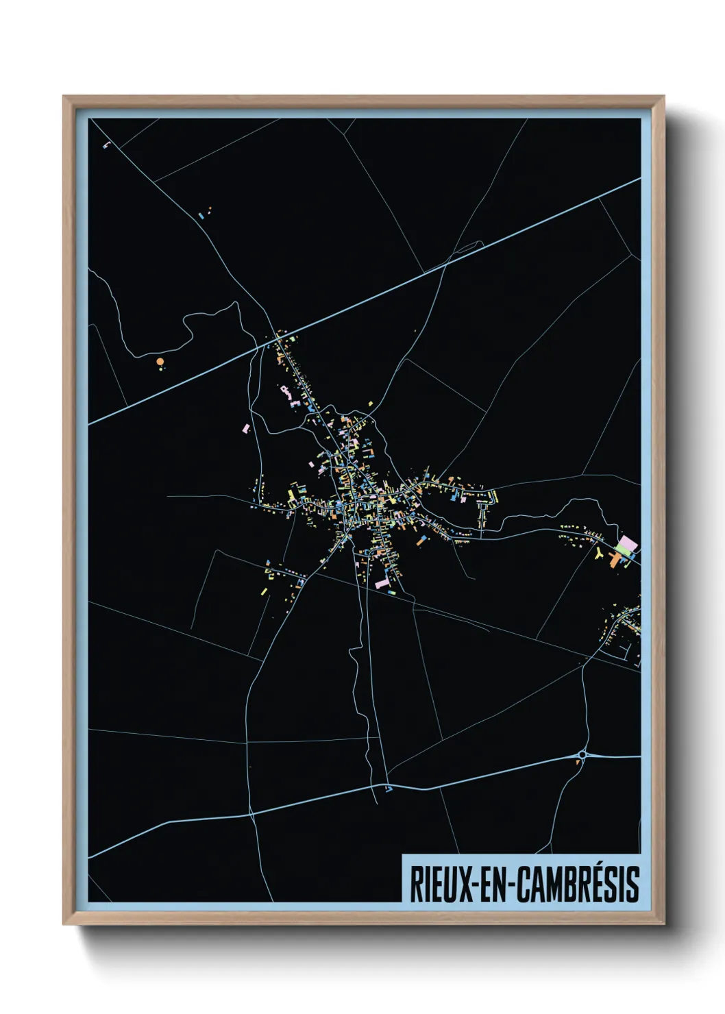 Une affiche de carte sur Rieux-en-Cambrésis