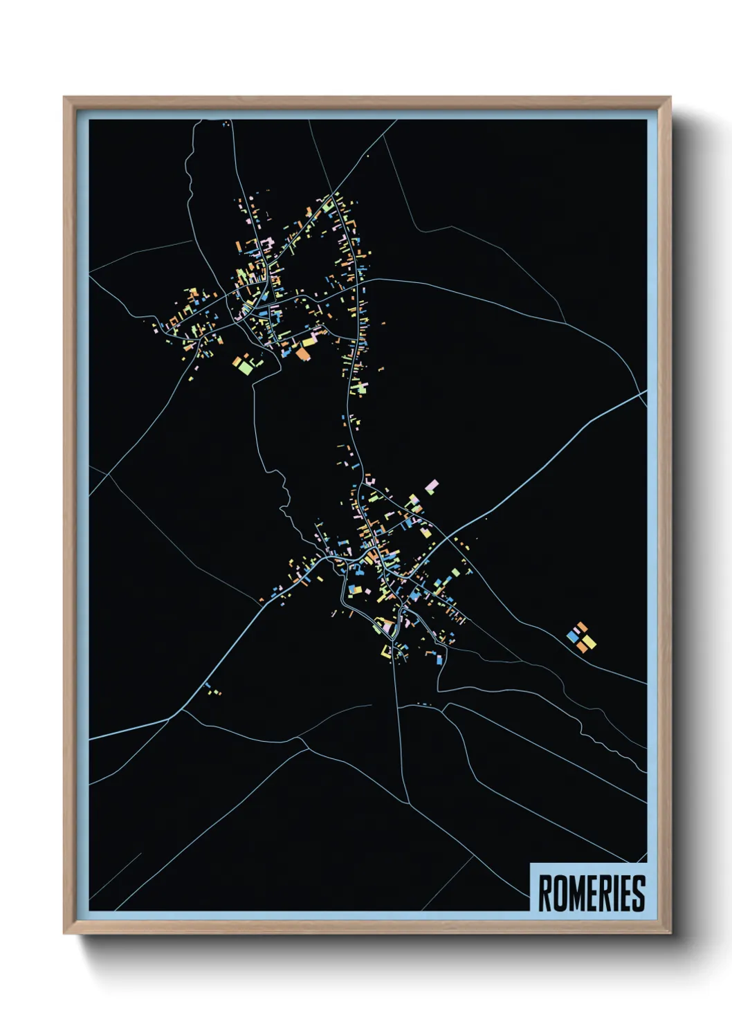 Une affiche de carte sur Romeries