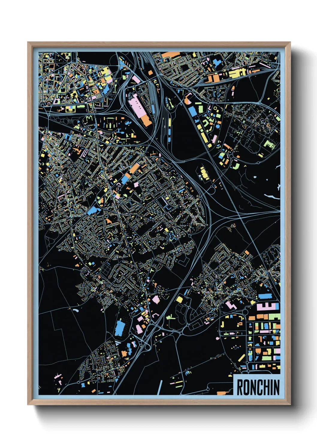 Une affiche de carte sur Ronchin