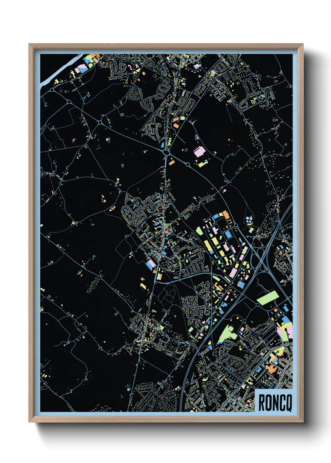 Une affiche de carte sur Roncq