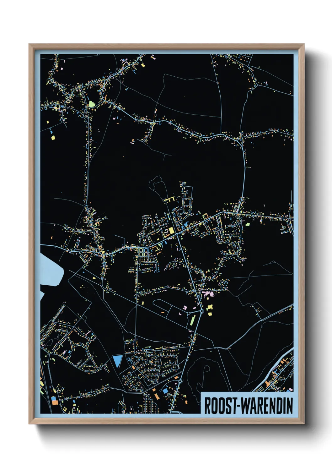 Une affiche de carte sur Roost-Warendin