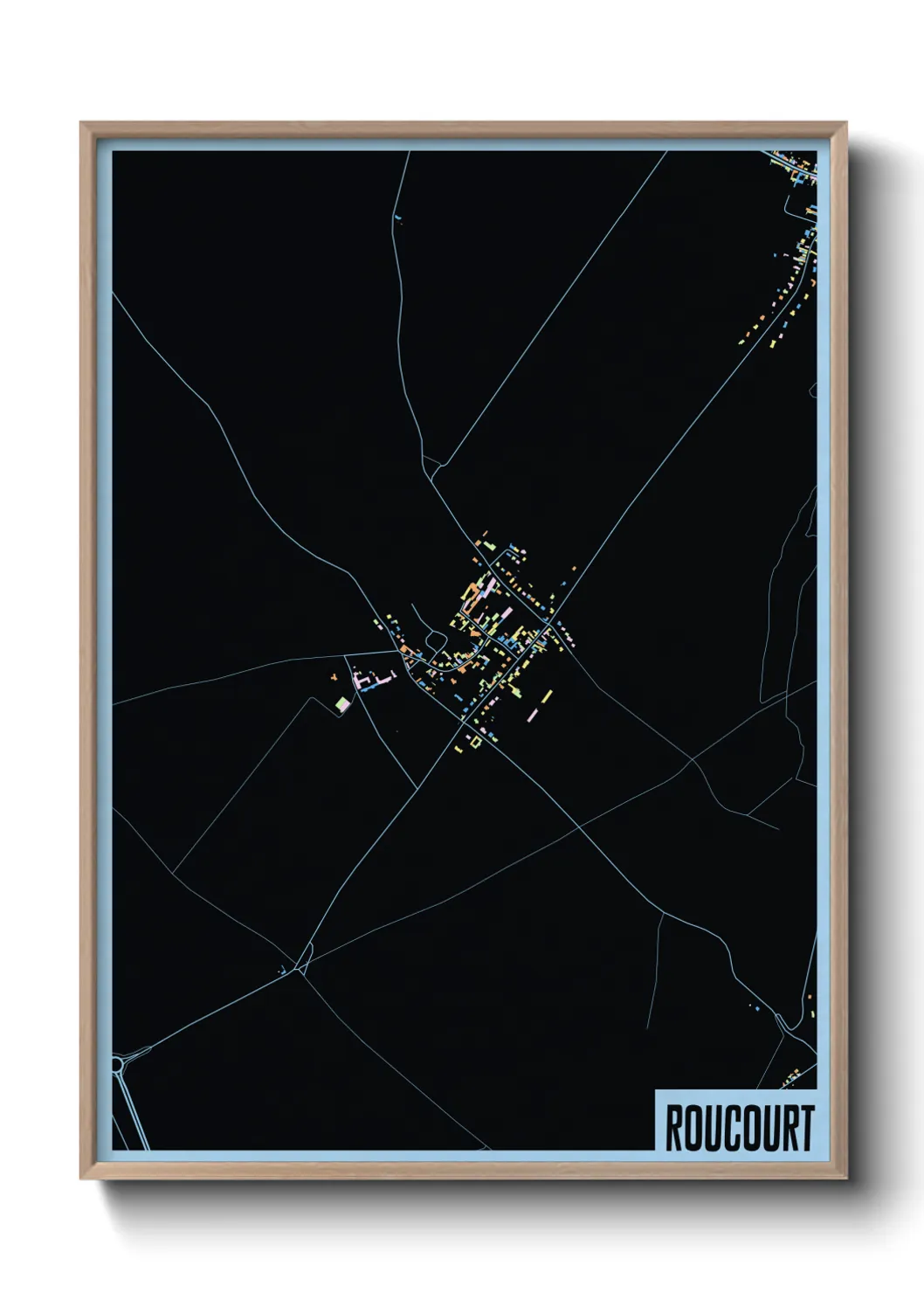 Une affiche de carte sur Roucourt