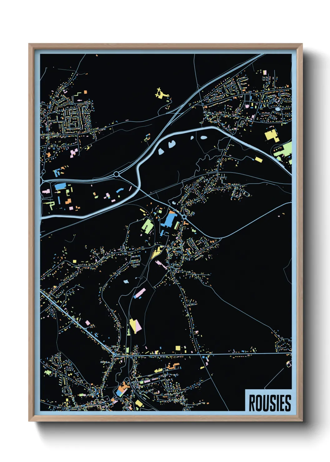 Une affiche de carte sur Rousies