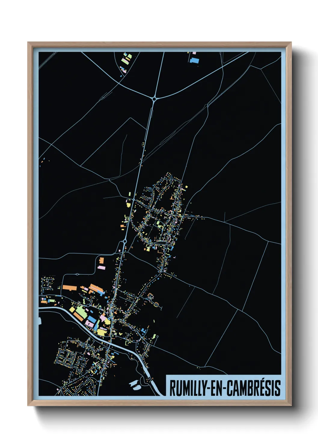 Une affiche de carte sur Rumilly-en-Cambrésis